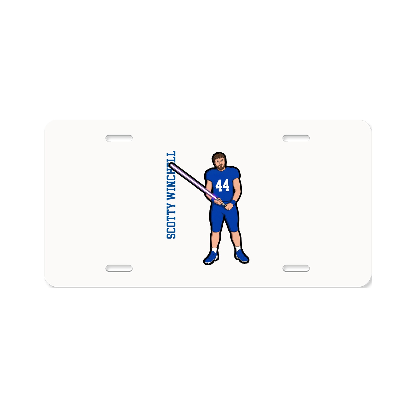 License Plate — Name Vertical in Classic