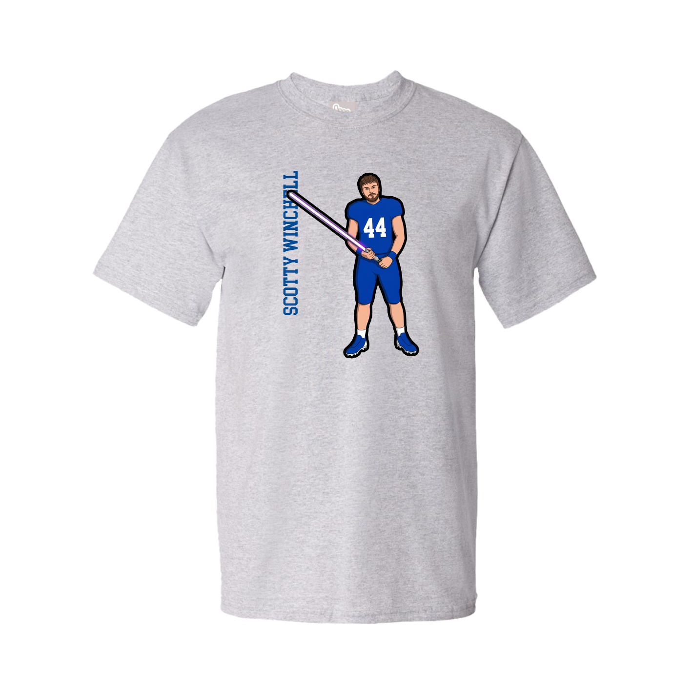 Tee — Name Vertical in Grey