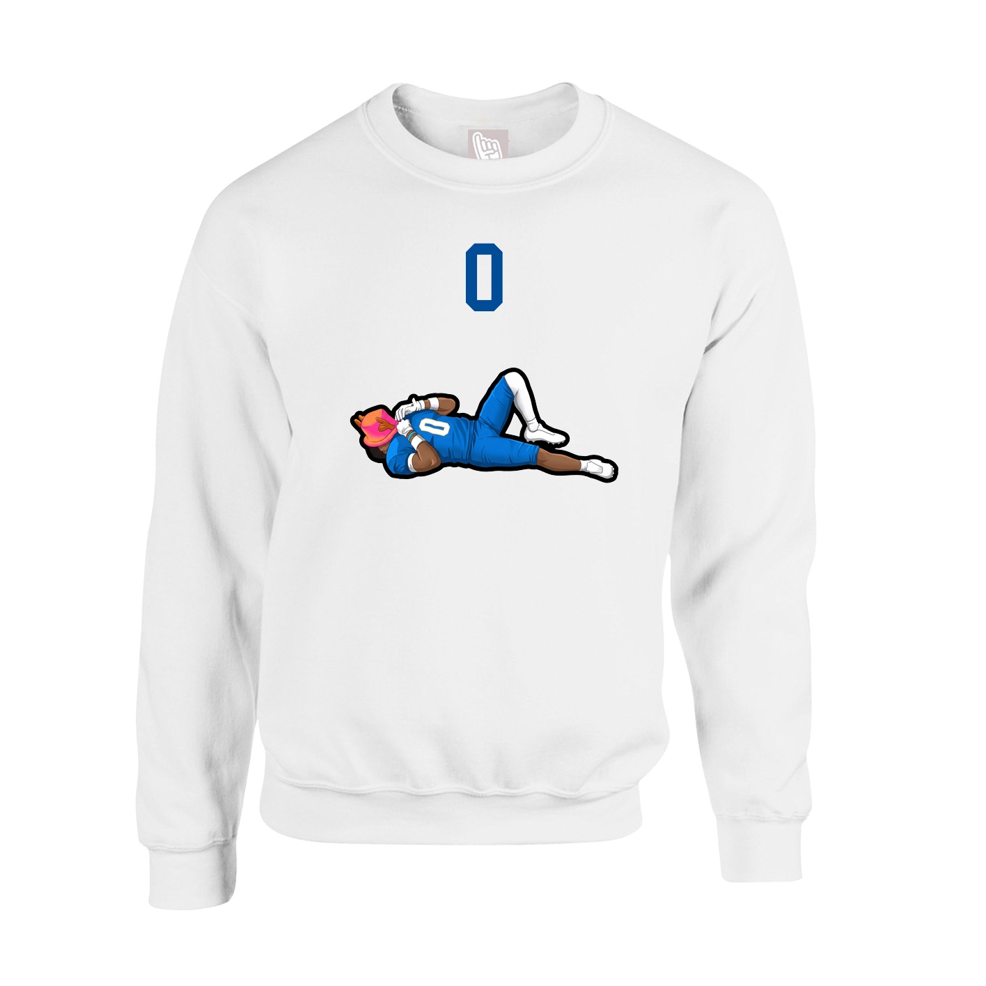 Fleece Crew — Number Top in White