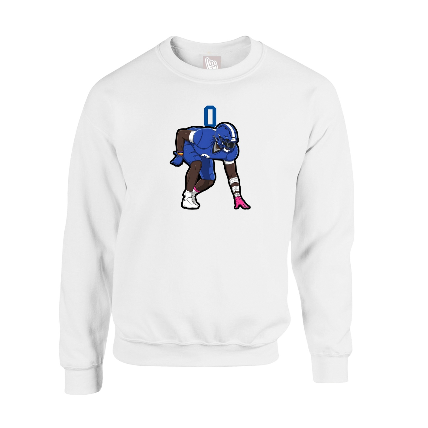 Fleece Crew — Number Top in White