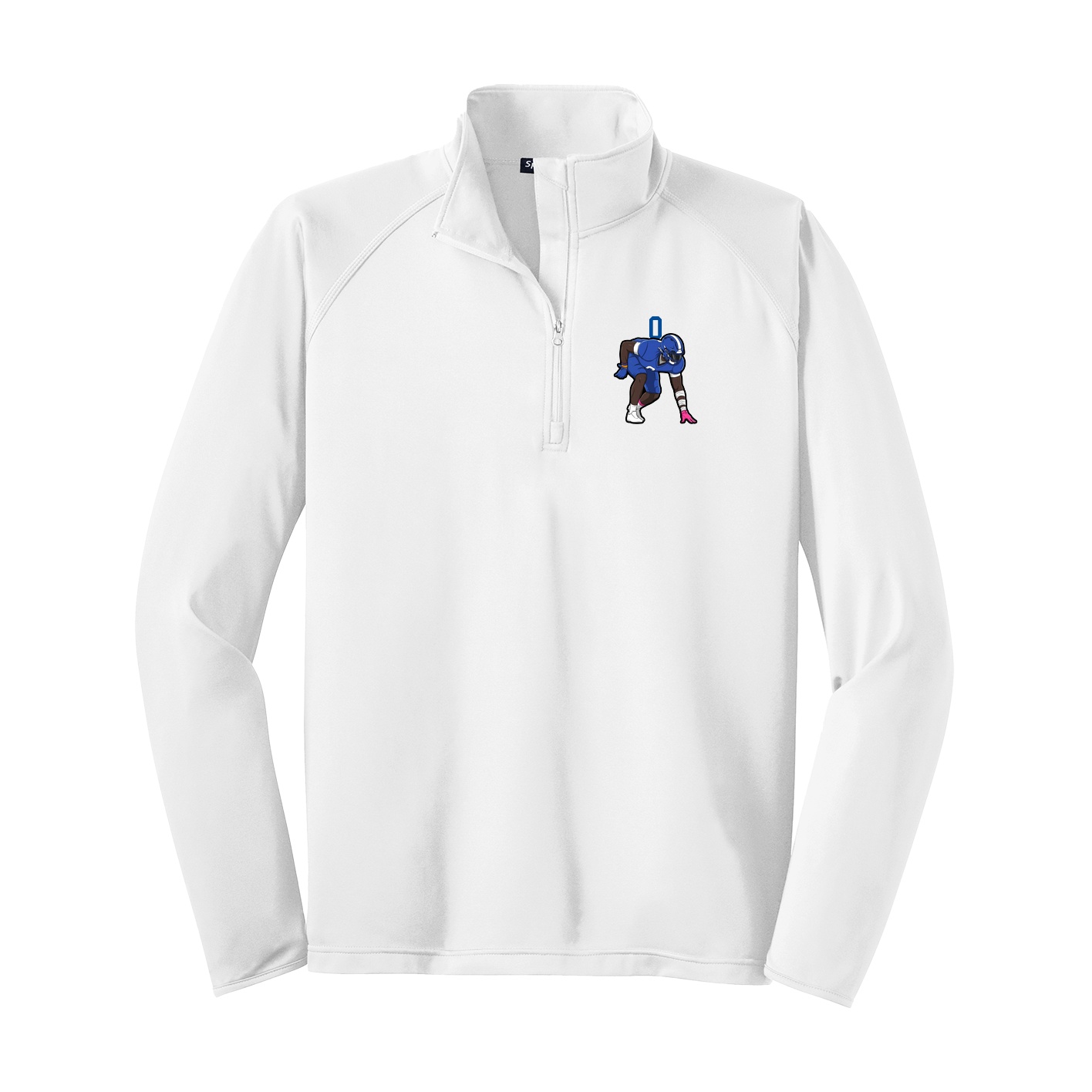 Q-Zip Pullover — Number Top in White