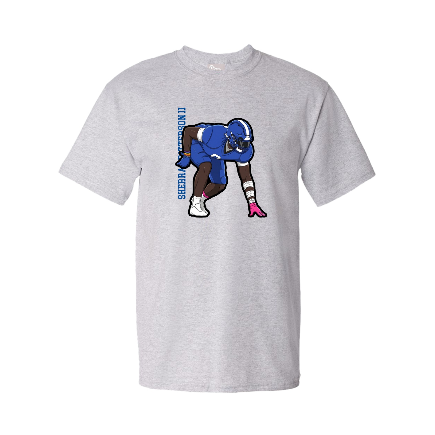Tee — Name Vertical in Grey
