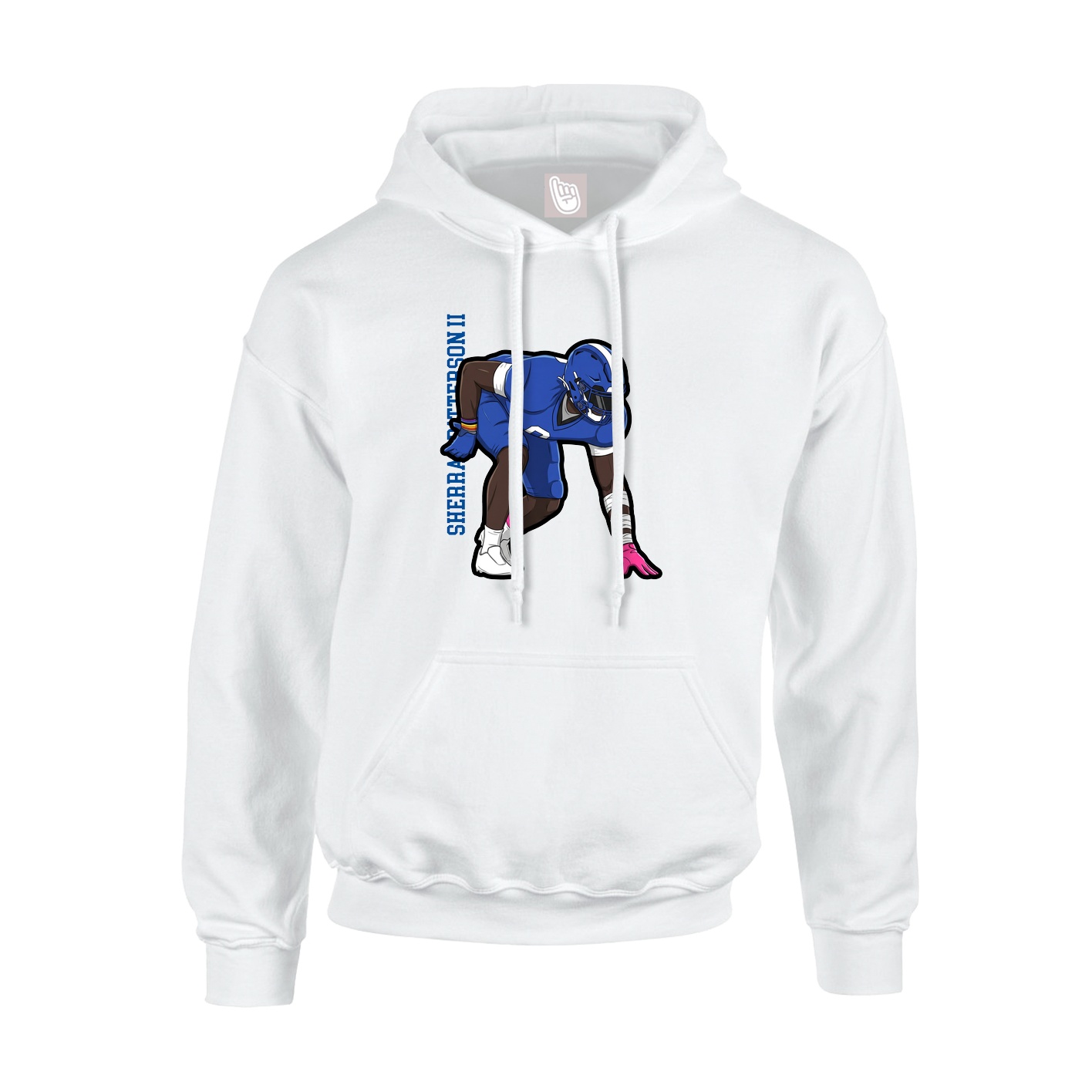Hoodie — Name Vertical in White
