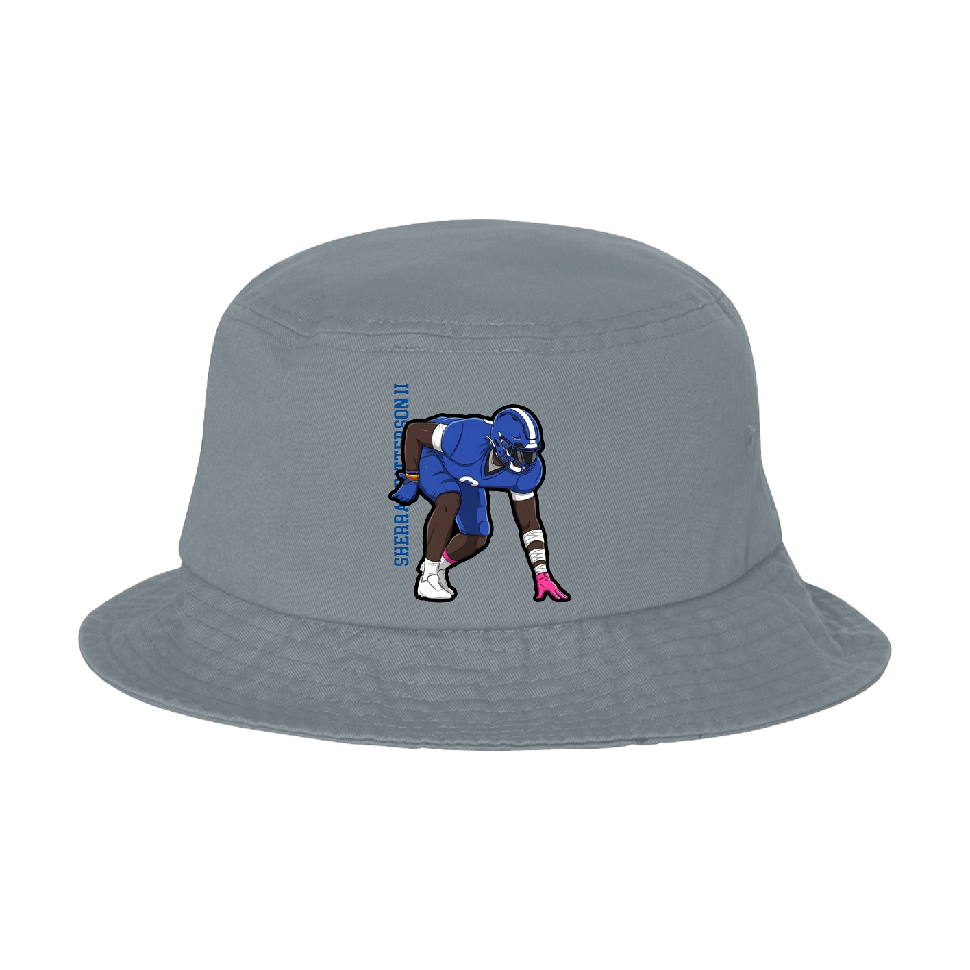 Bucket Cap — Name Vertical in Grey