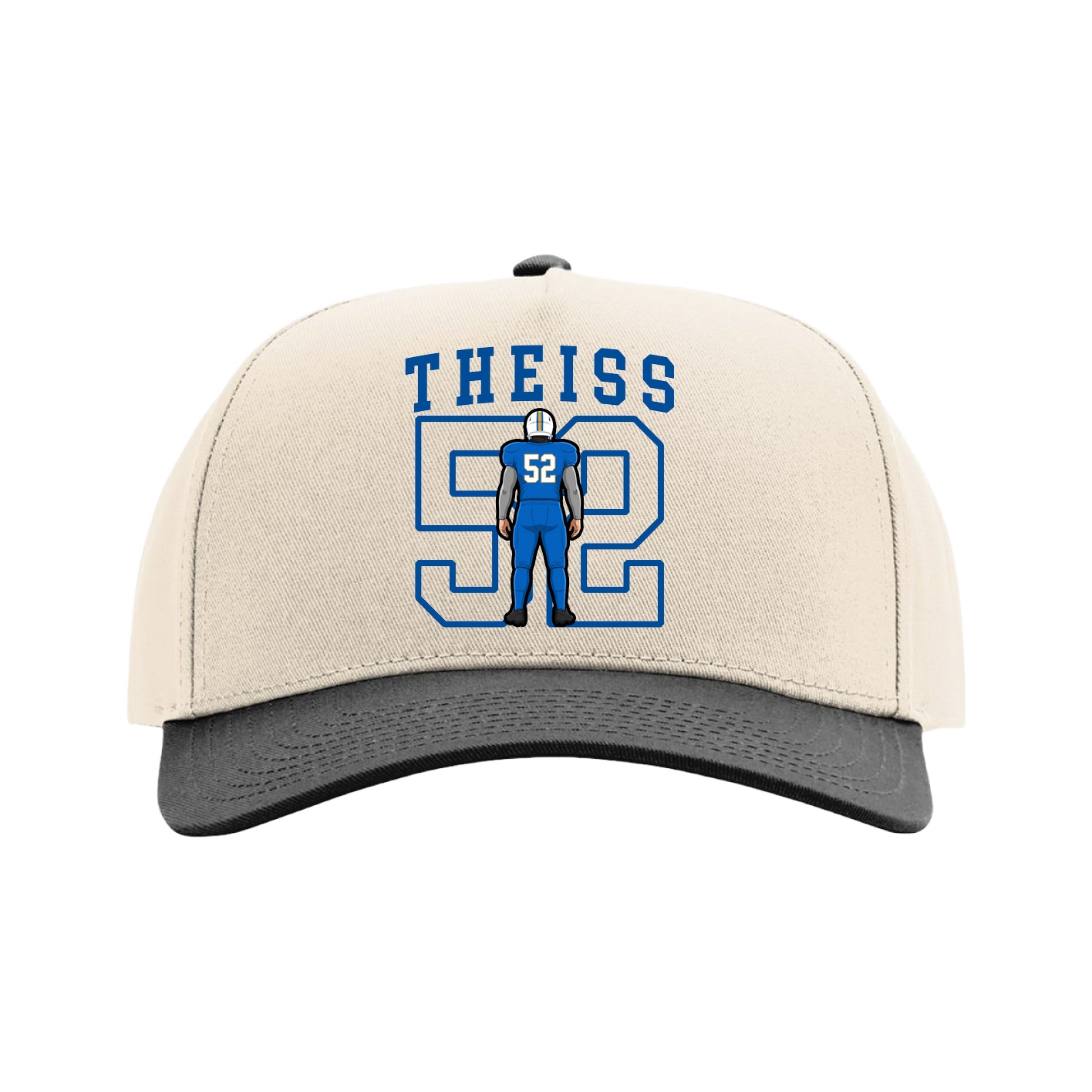 Full Fabric Five-Panel Champ Cap — Shirsey in Cream/Black