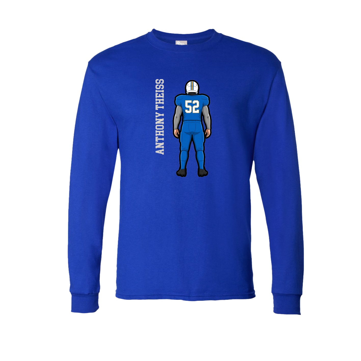 Long Sleeve Tee — Name Vertical in Royal