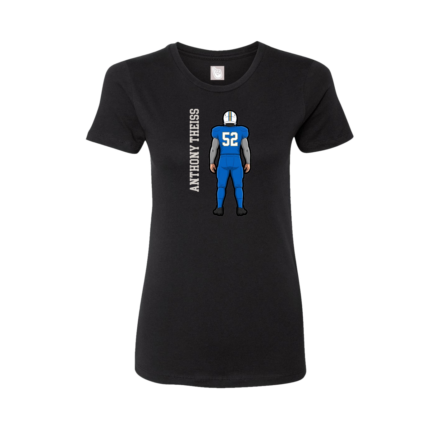 Womens Tee — Name Vertical in Black
