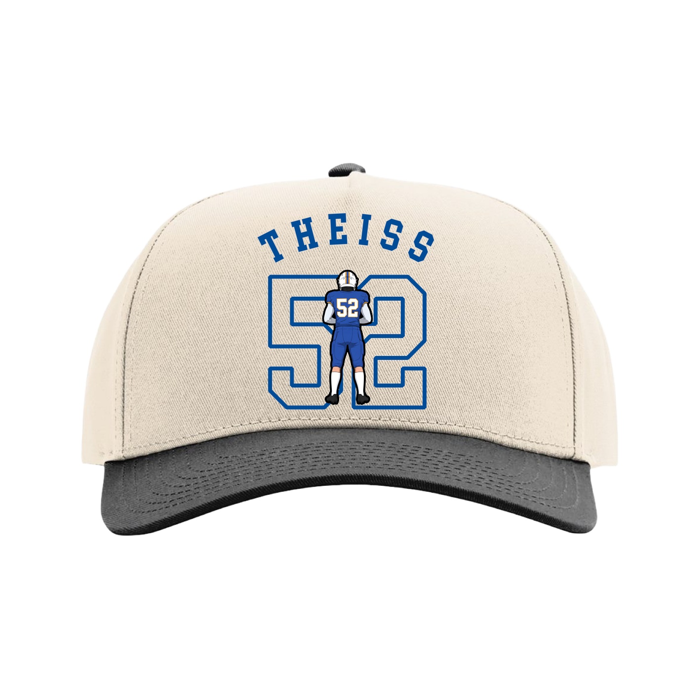 Full Fabric Five-Panel Champ Cap — Shirsey Arch in Cream/Black