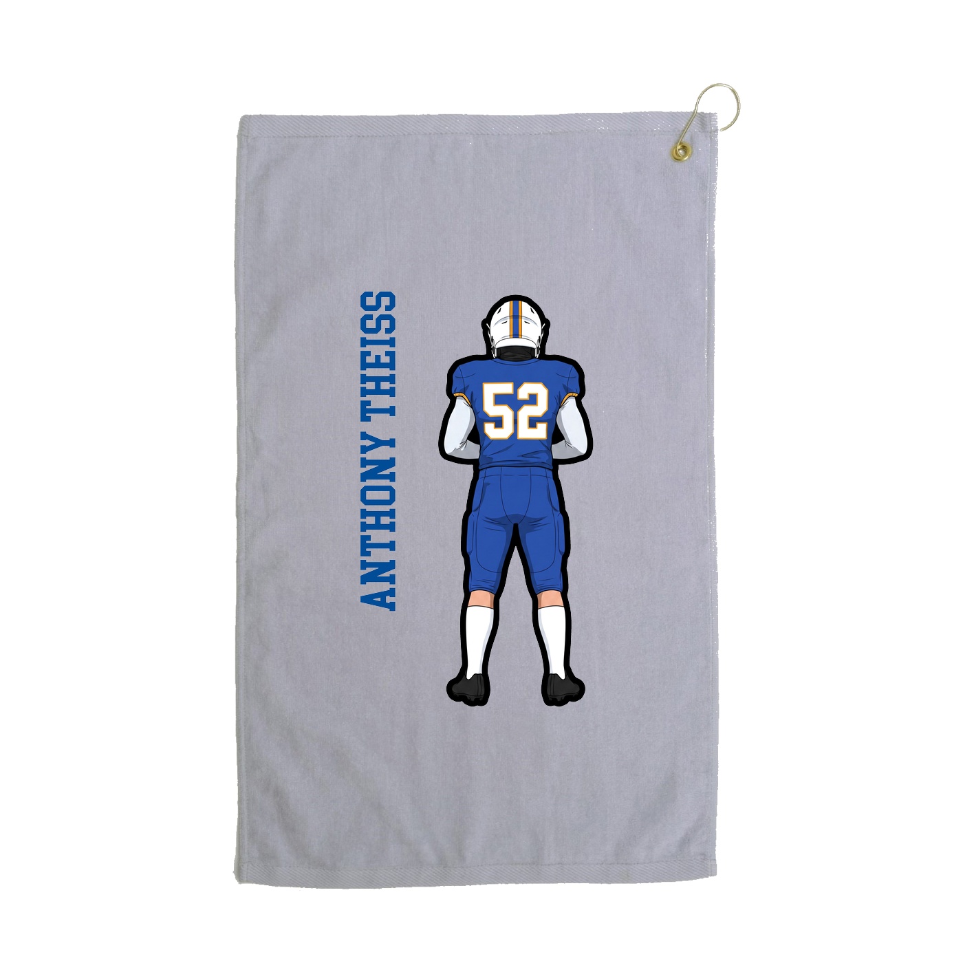 Golf Towel — Name Vertical in Grey