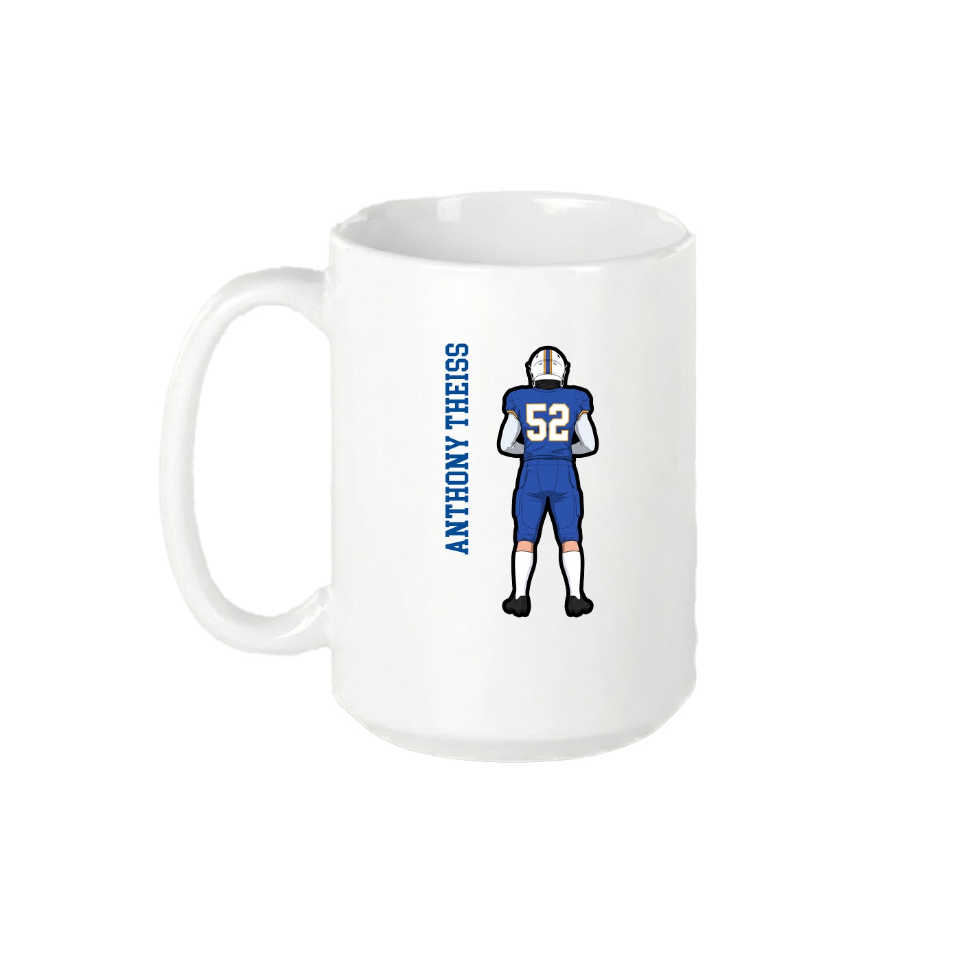 15oz Coffee Mug — Name Vertical in White