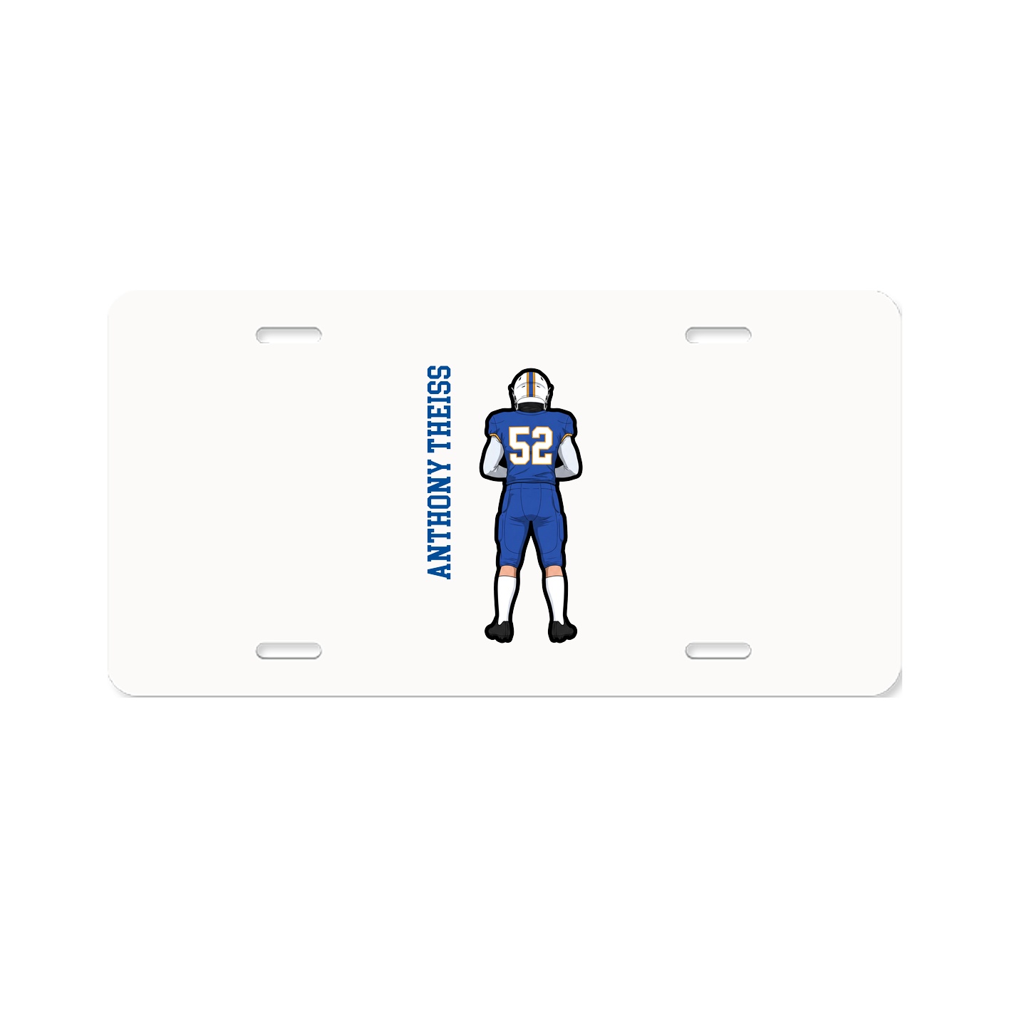 License Plate — Name Vertical in Classic