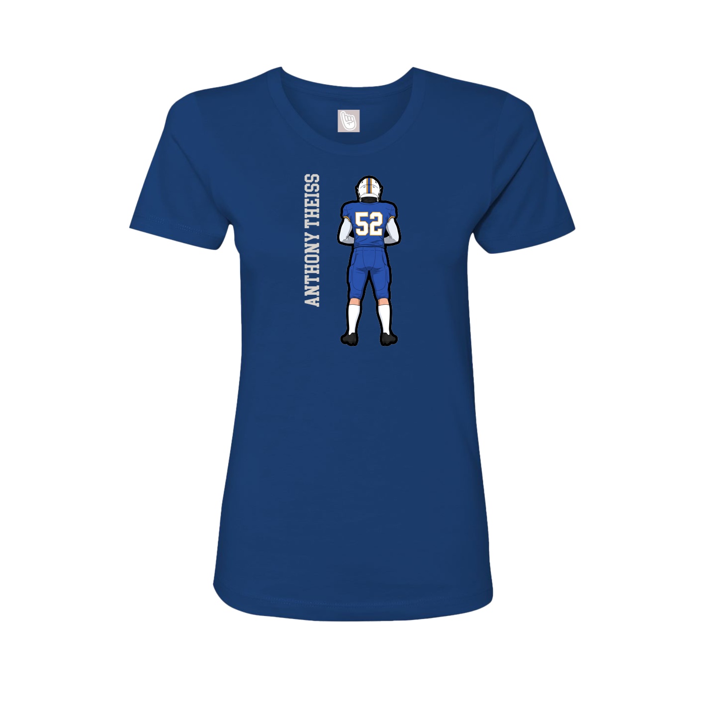 Womens Tee — Name Vertical in Royal