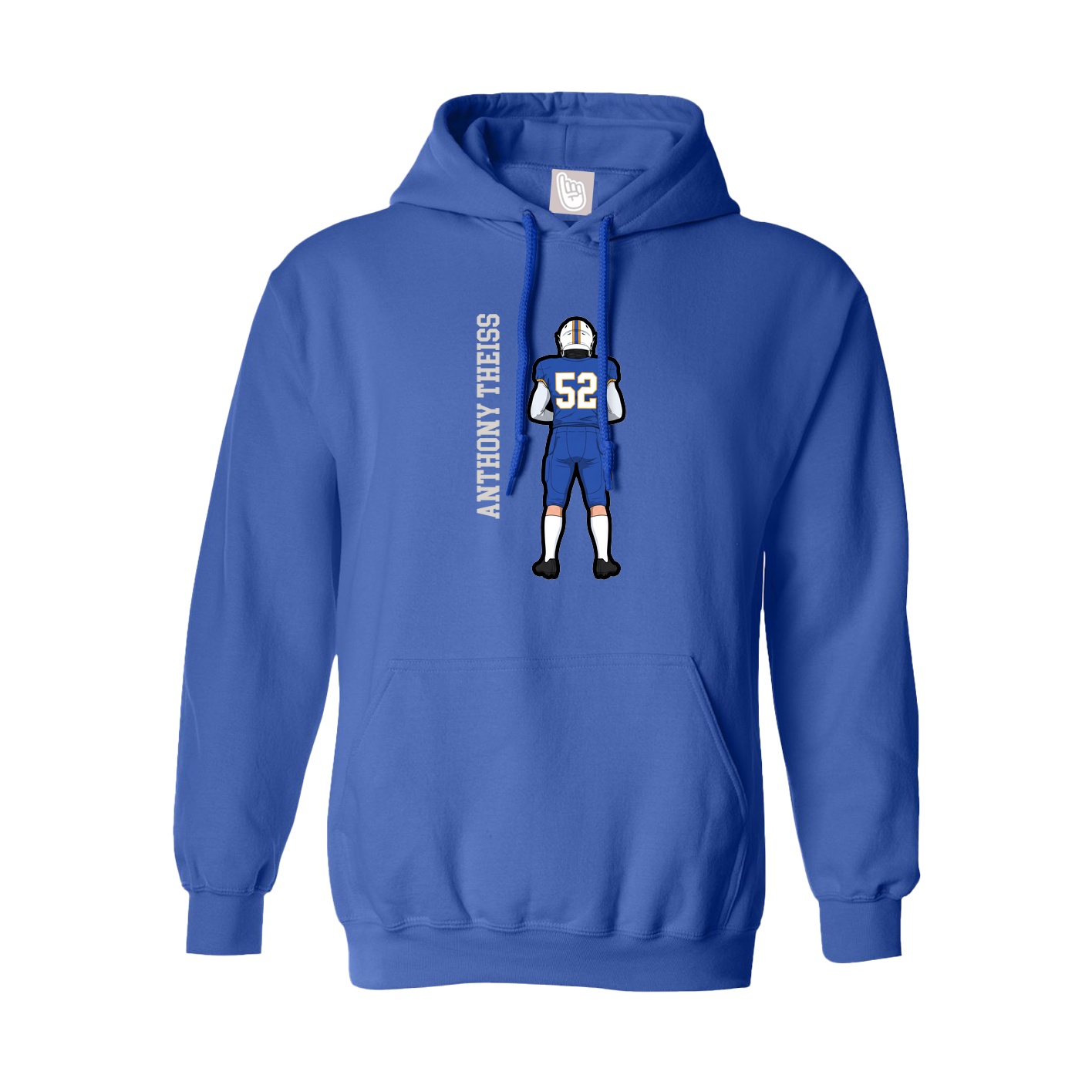 Hoodie — Name Vertical in Royal