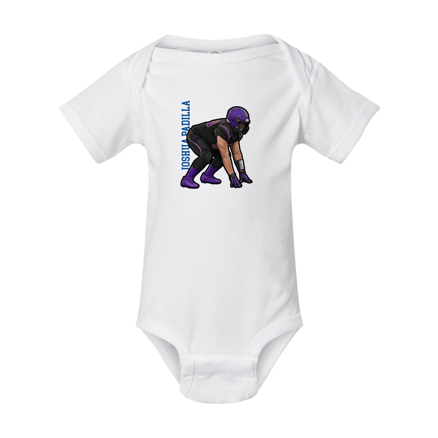 Baby Onesie — Name Vertical in White