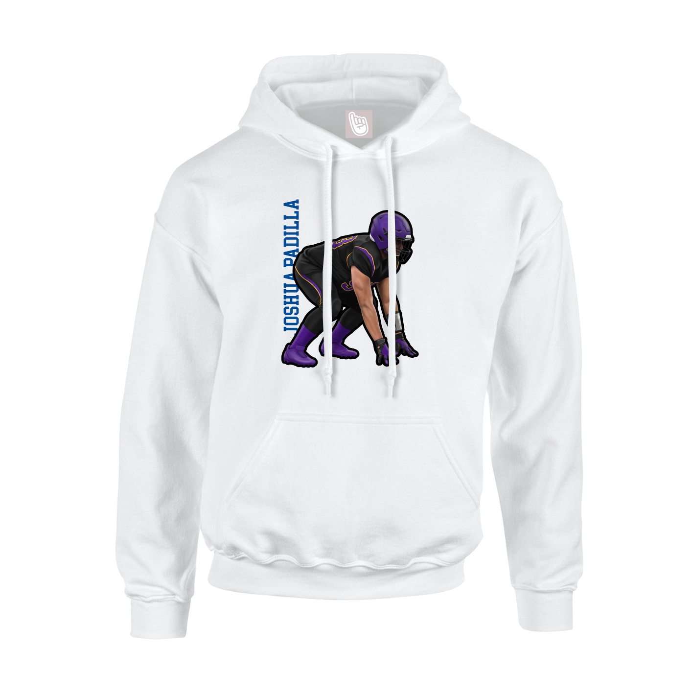 Hoodie — Name Vertical in White