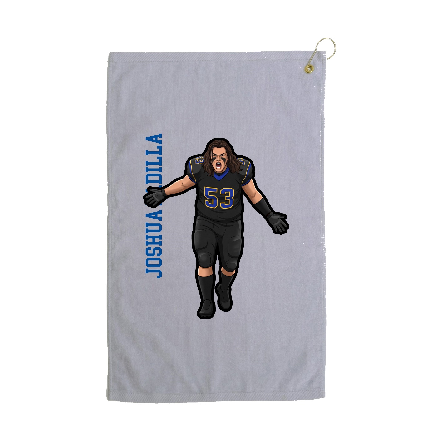 Golf Towel — Name Vertical in Grey