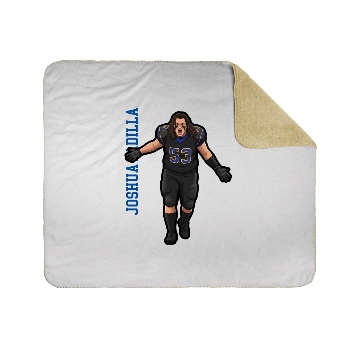 Throw Blanket — Name Vertical in White
