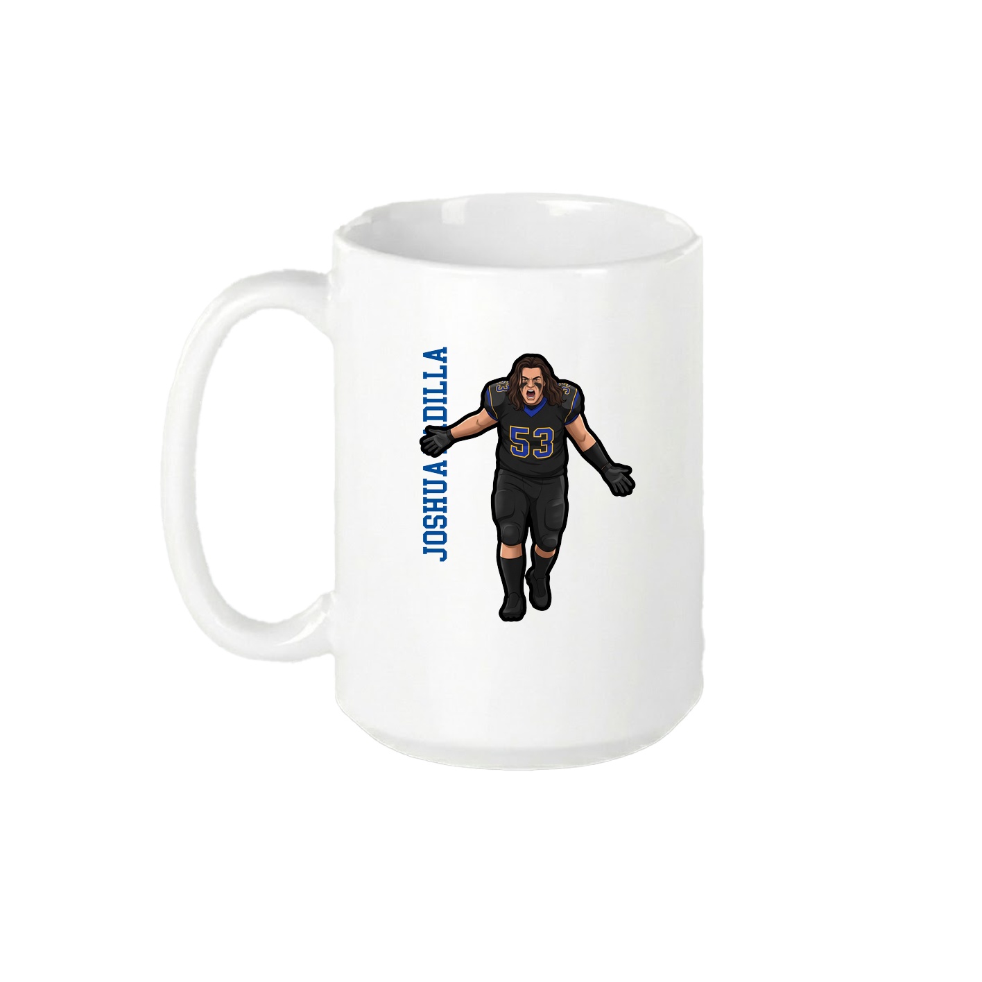 15oz Coffee Mug — Name Vertical in White
