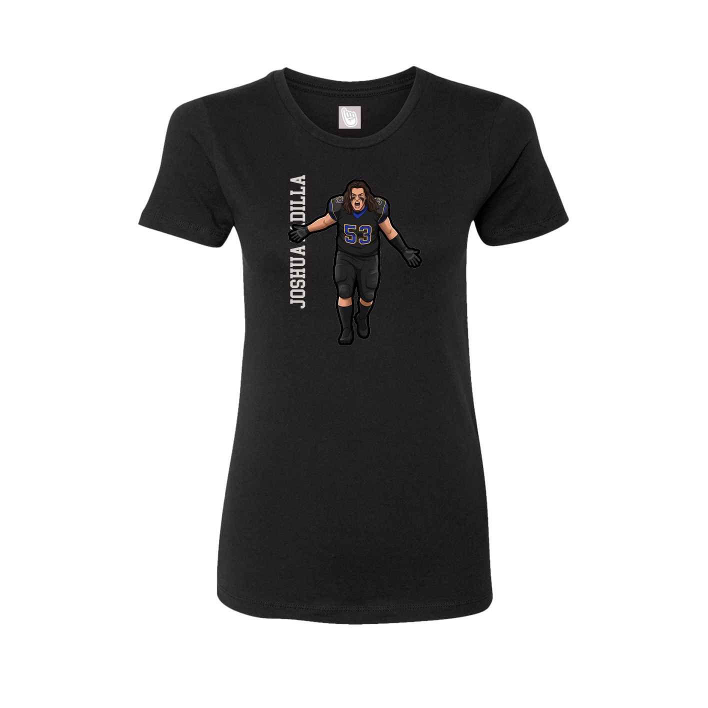 Womens Tee — Name Vertical in Black