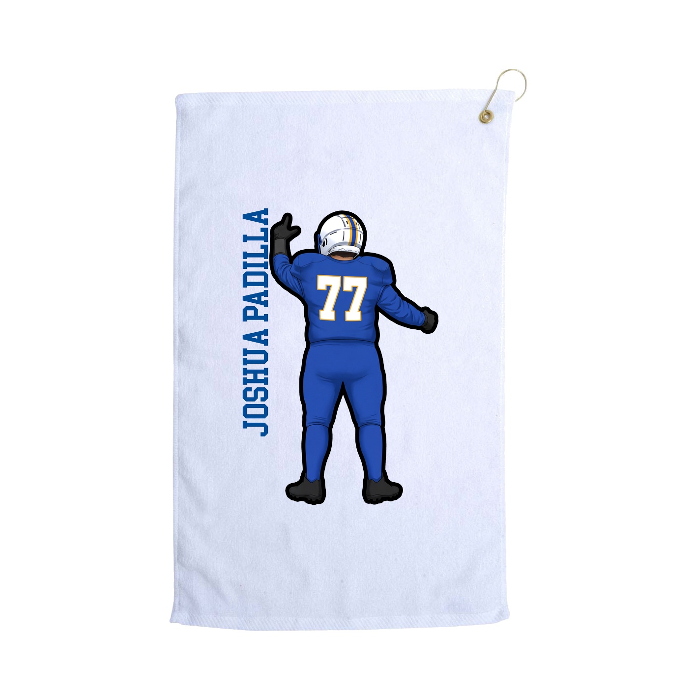 Golf Towel — Name Vertical in White