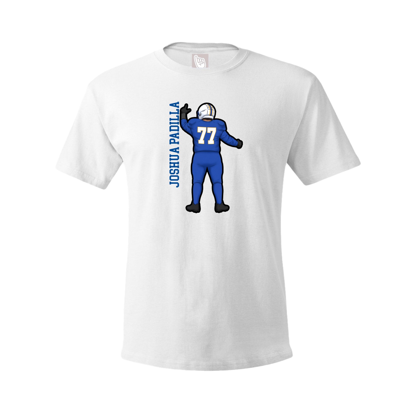 Youth Tee — Name Vertical in White