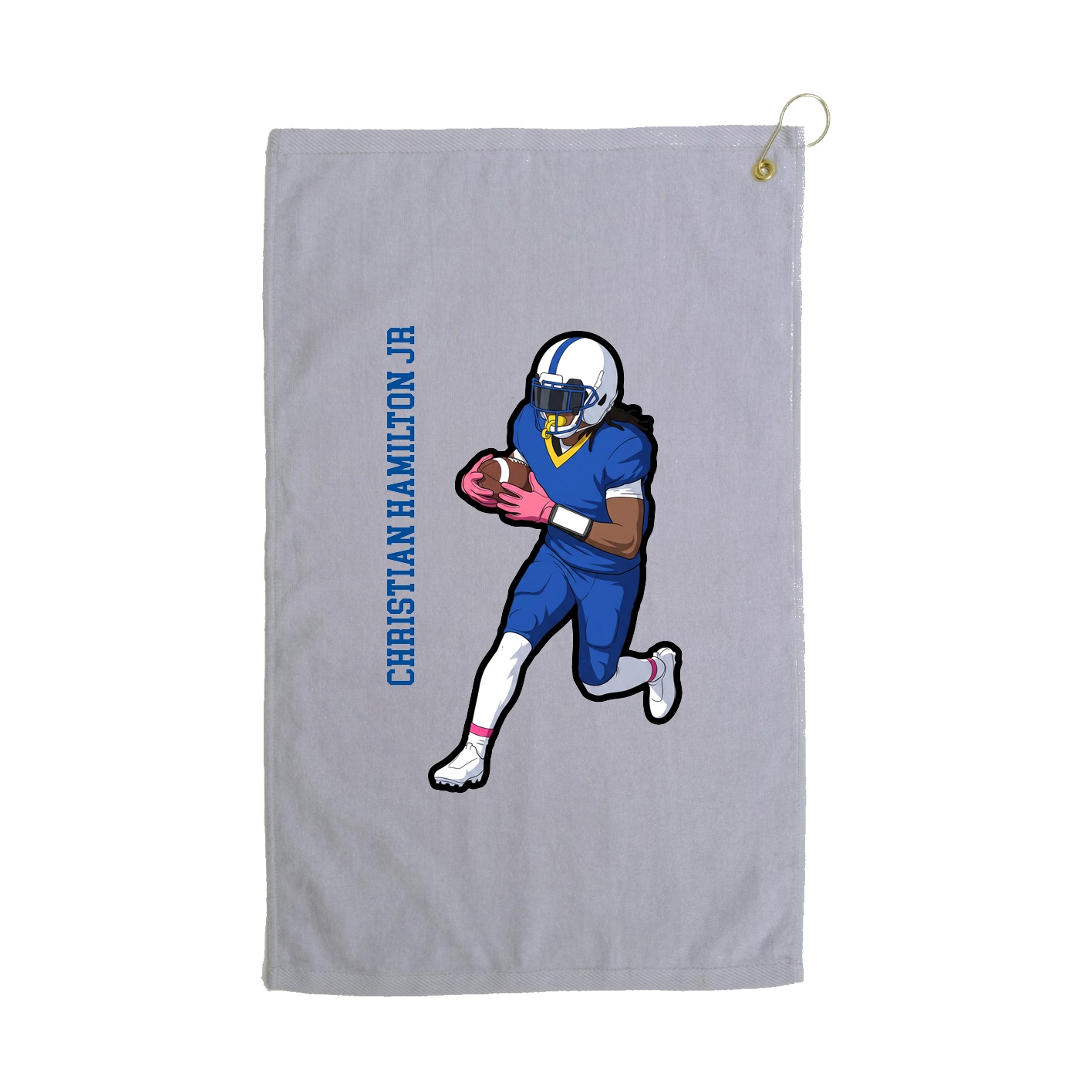 Golf Towel — Name Vertical in Grey