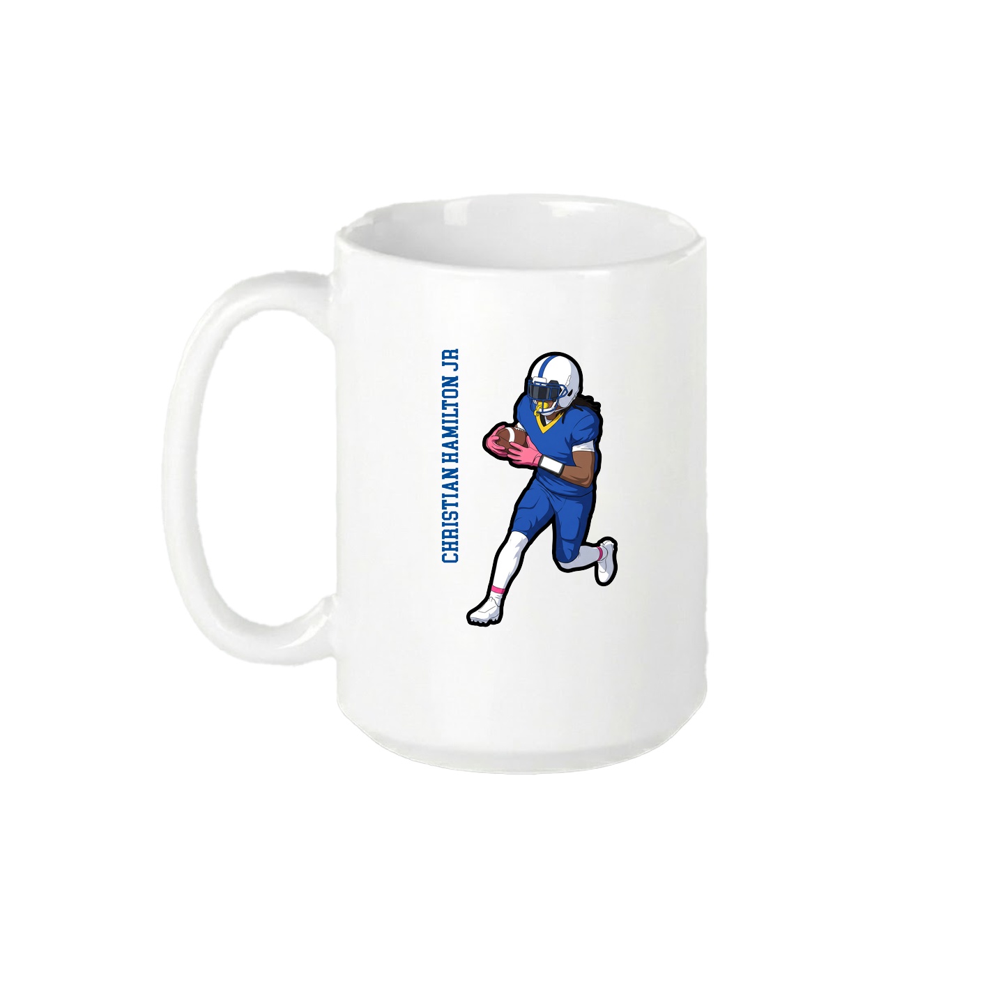 15oz Coffee Mug — Name Vertical in White