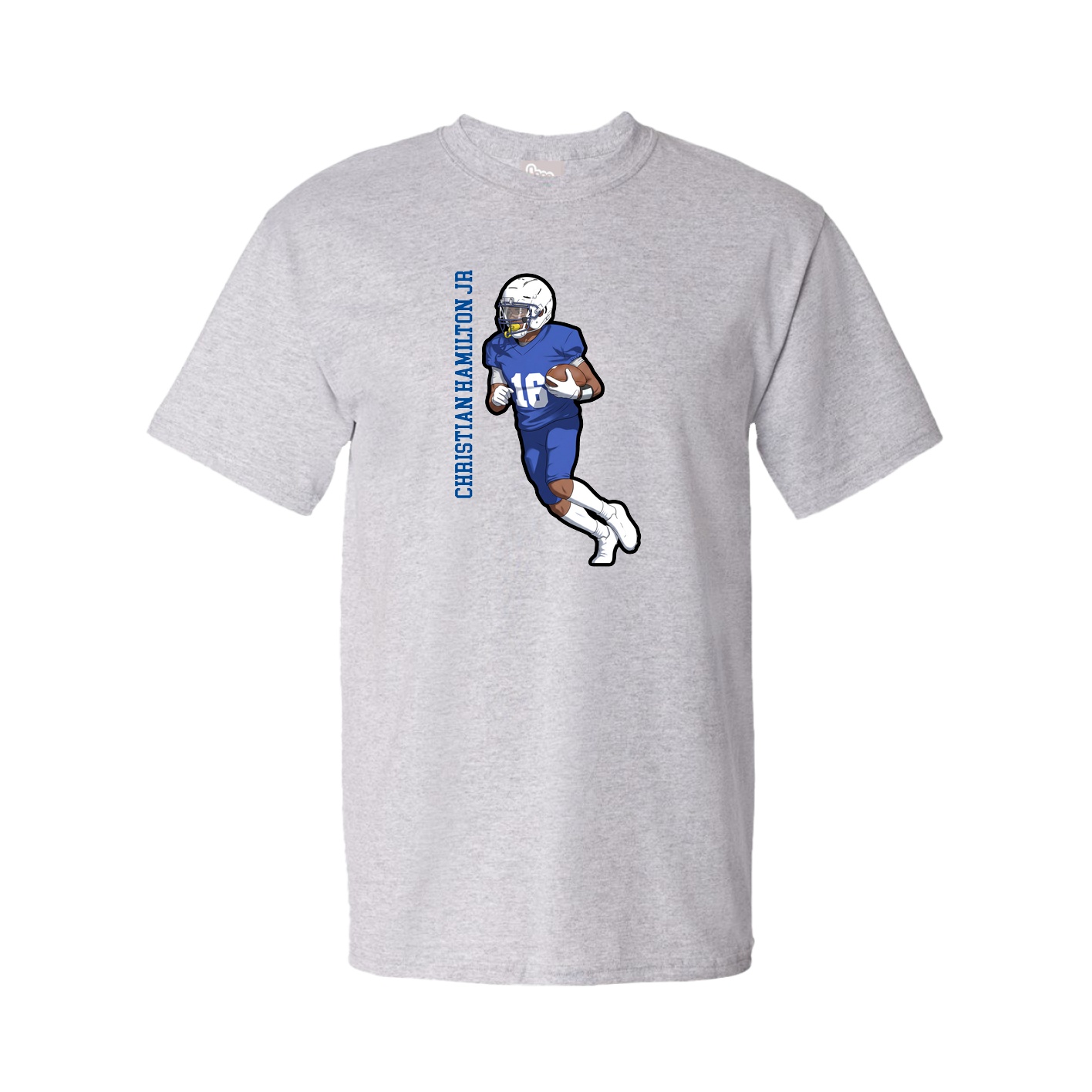 Youth Tee — Name Vertical in Grey