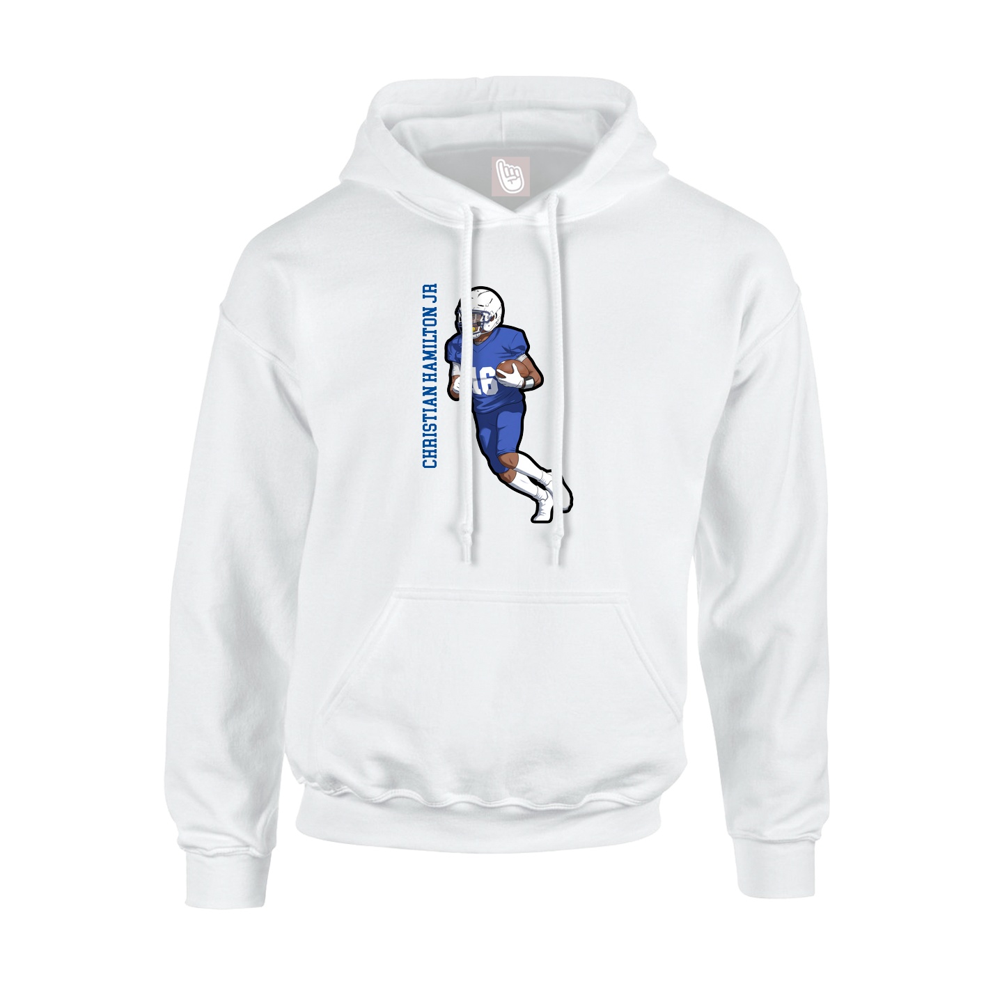 Hoodie — Name Vertical in White