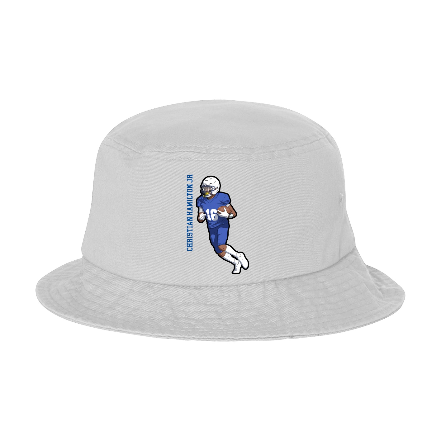 Bucket Cap — Name Vertical in White