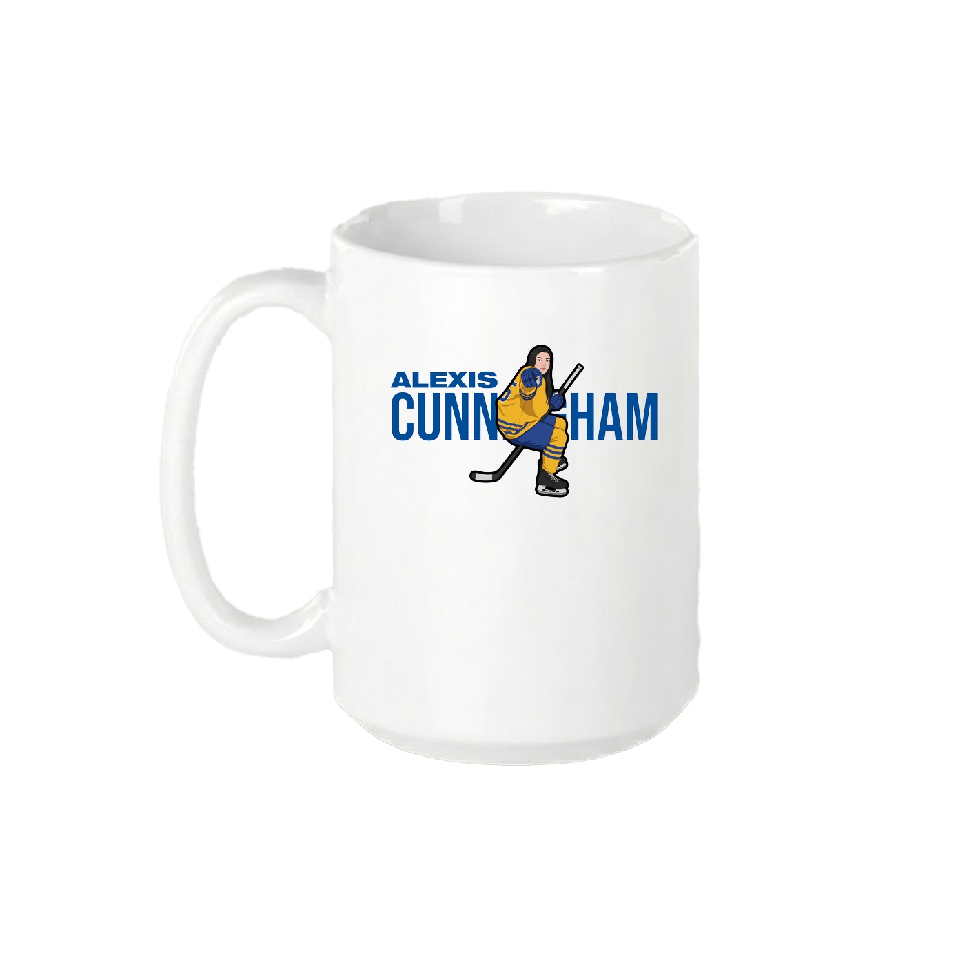 15oz Coffee Mug — Player Name in White