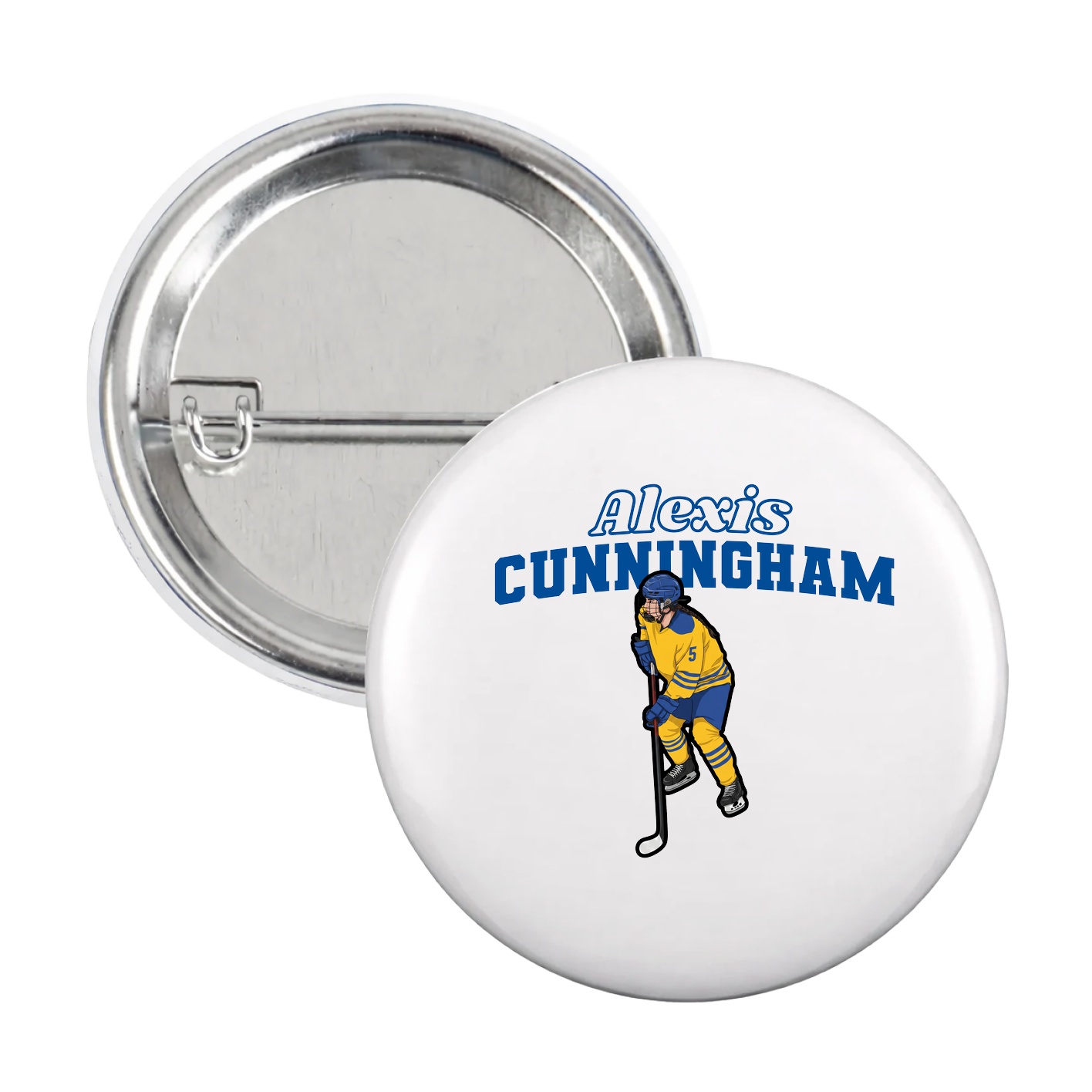 Game Day Button — Name Arch in White