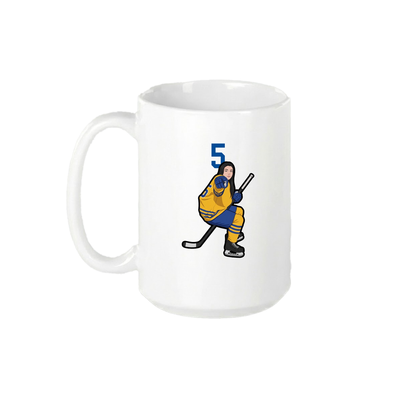 15oz Coffee Mug — Number Top in White