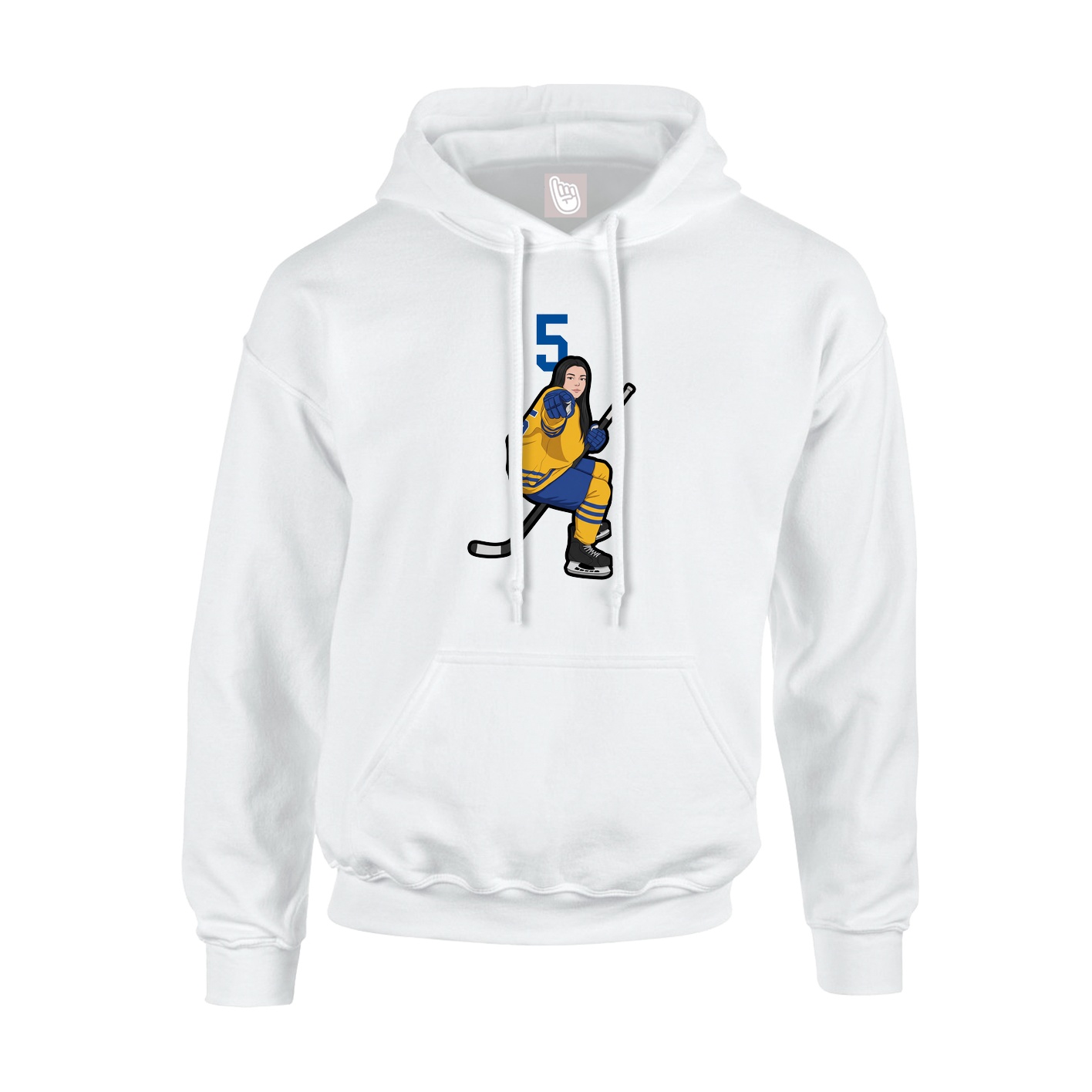Hoodie — Number Top in White