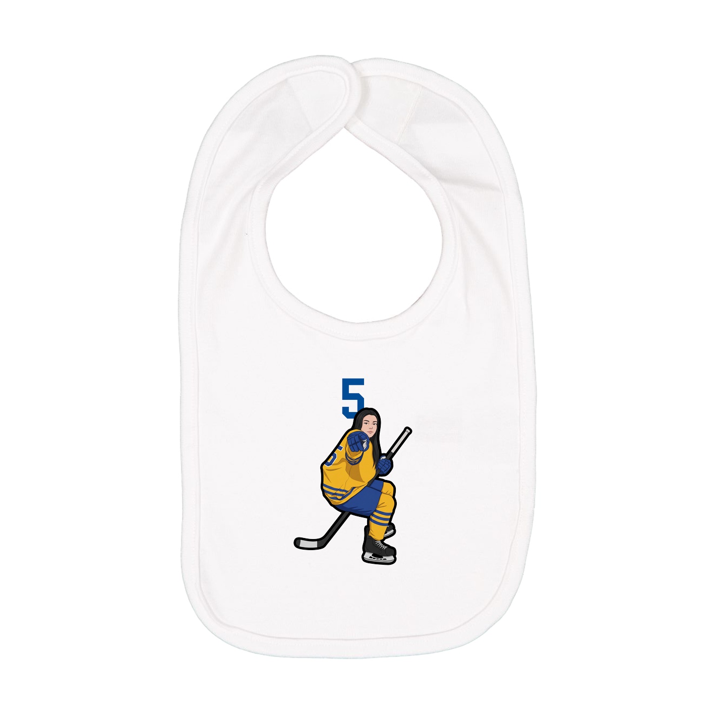 Infant Bib — Number Top in White