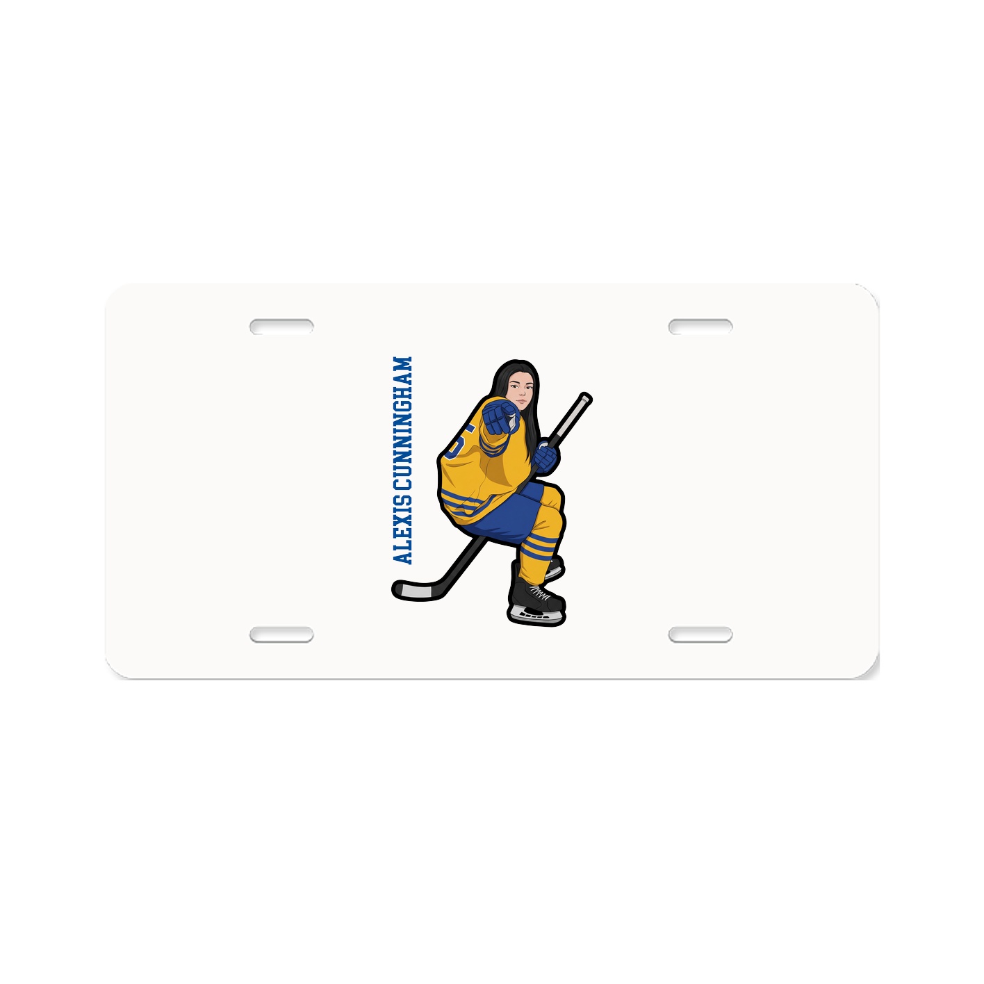 License Plate — Name Vertical in Classic
