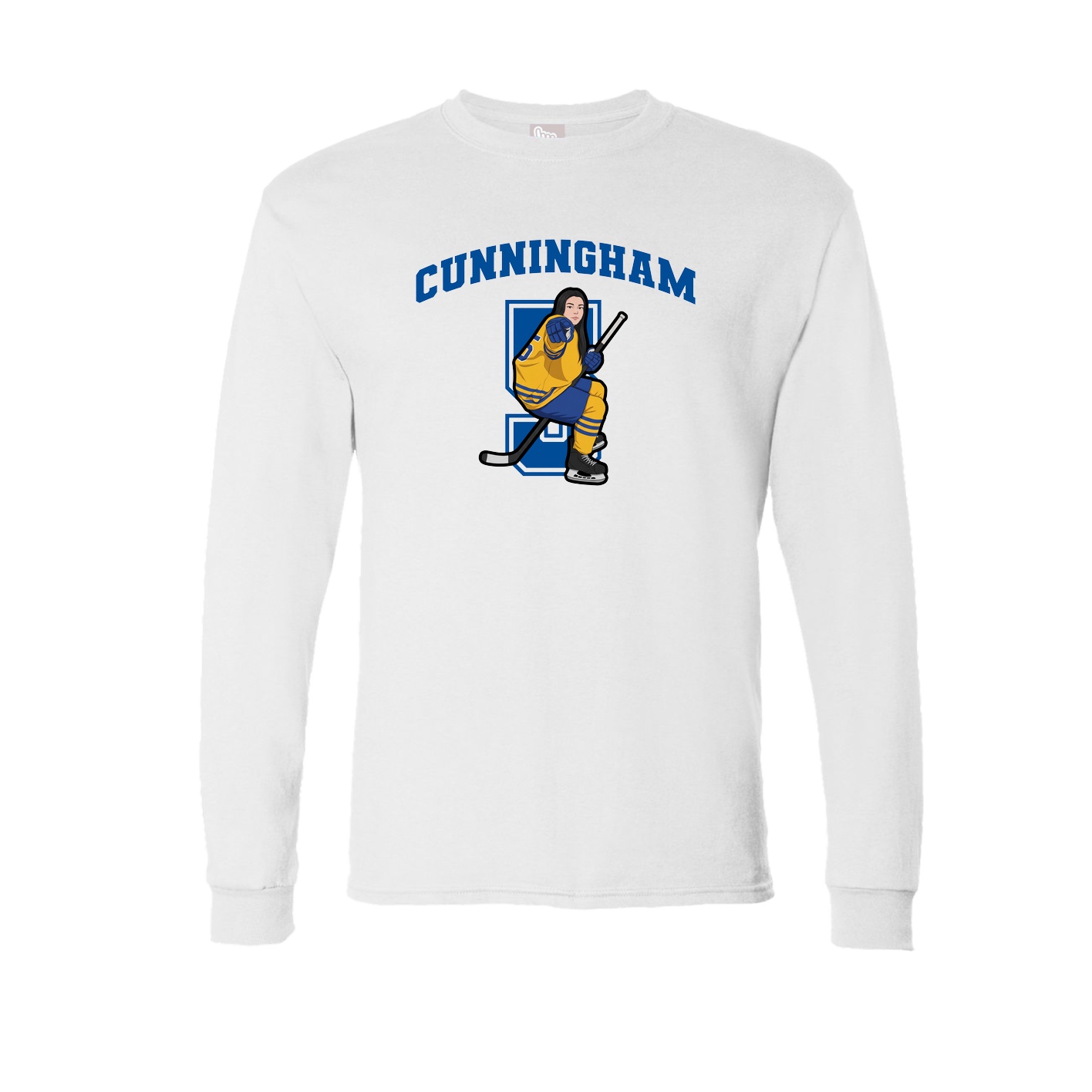 Long Sleeve Tee — Number in White