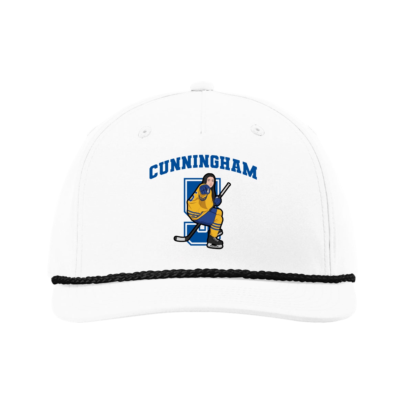 Five-Panel Classic Rope Cap — Number in White