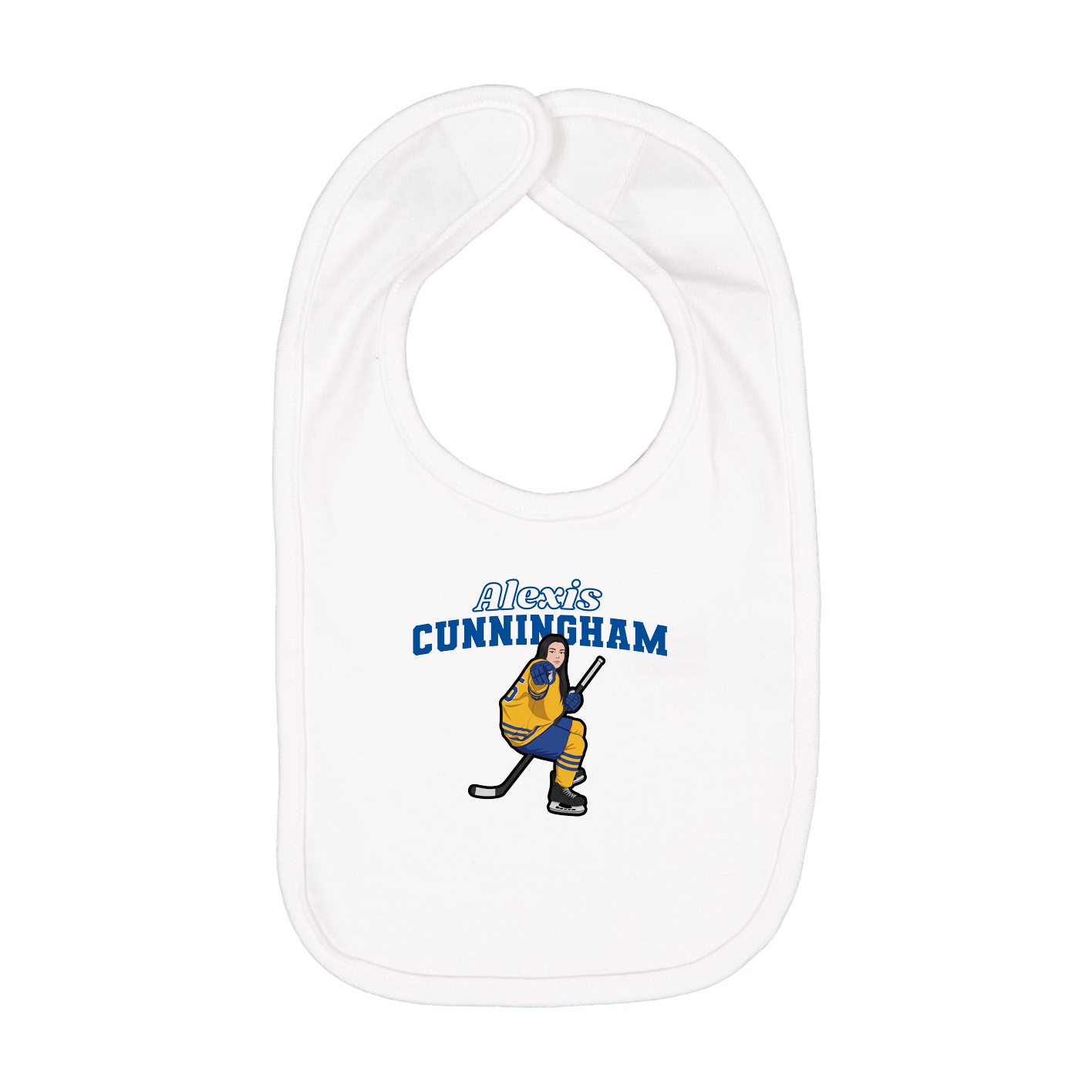 Infant Bib — Name Arch in White