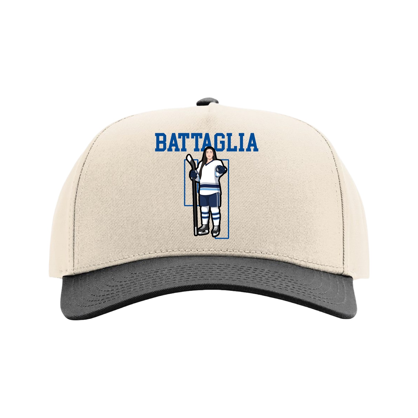 Full Fabric Five-Panel Champ Cap — Shirsey in Cream/Black