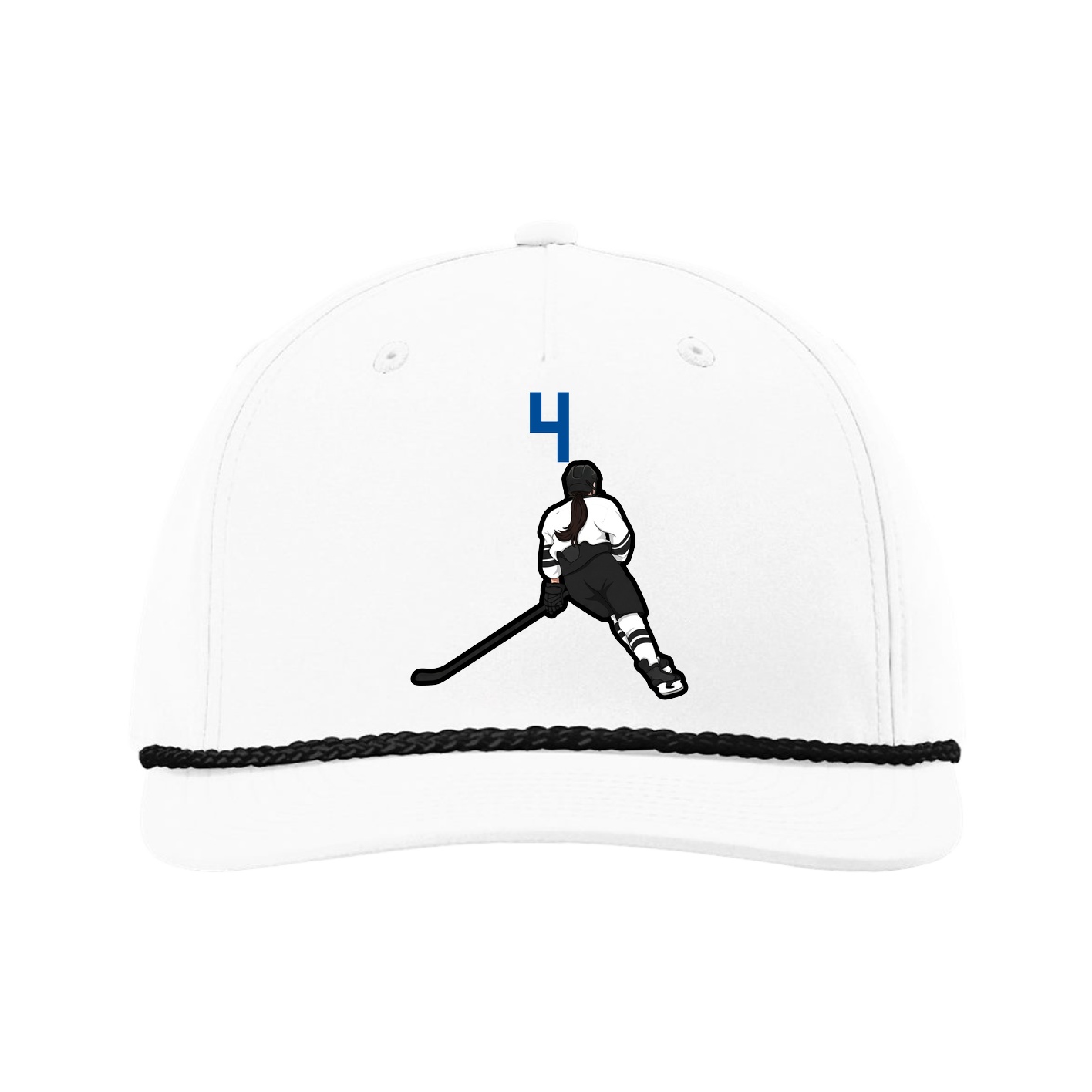 Five-Panel Classic Rope Cap — Number Top in White