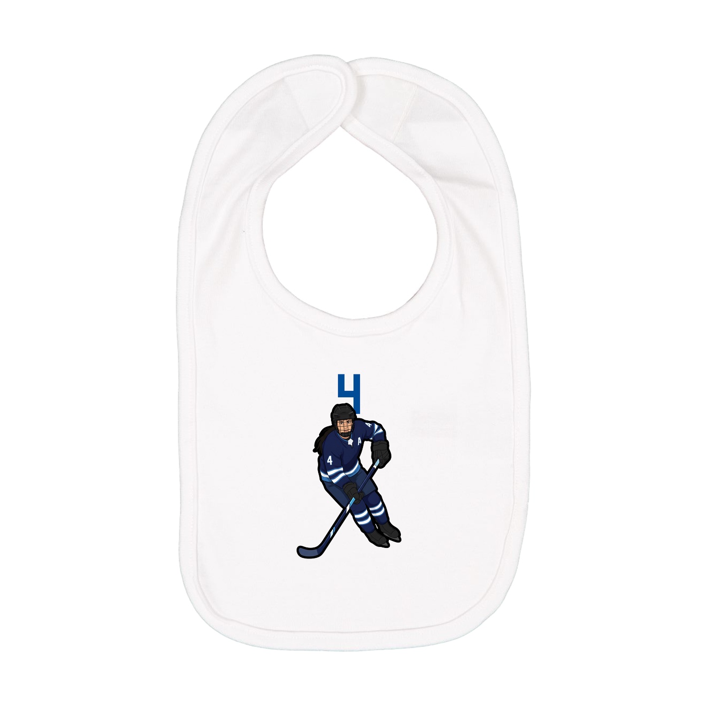 Infant Bib — Number Top in White
