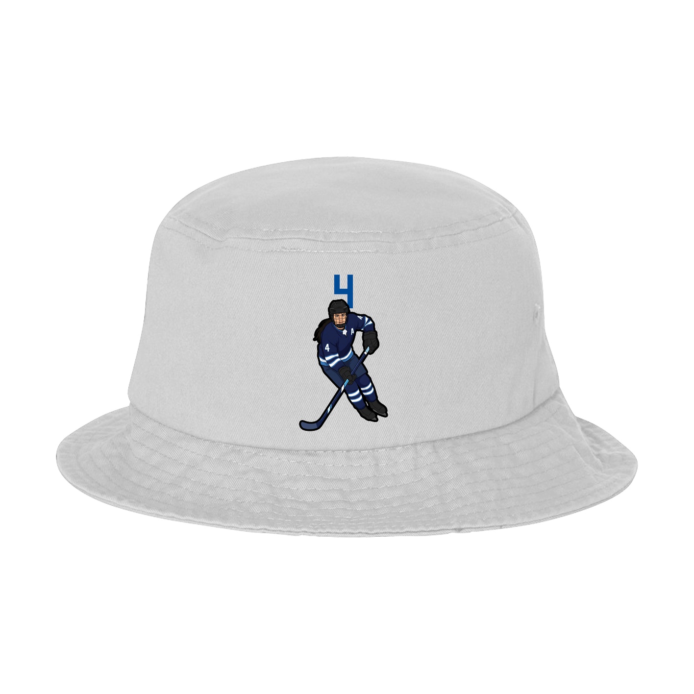 Bucket Cap — Number Top in White