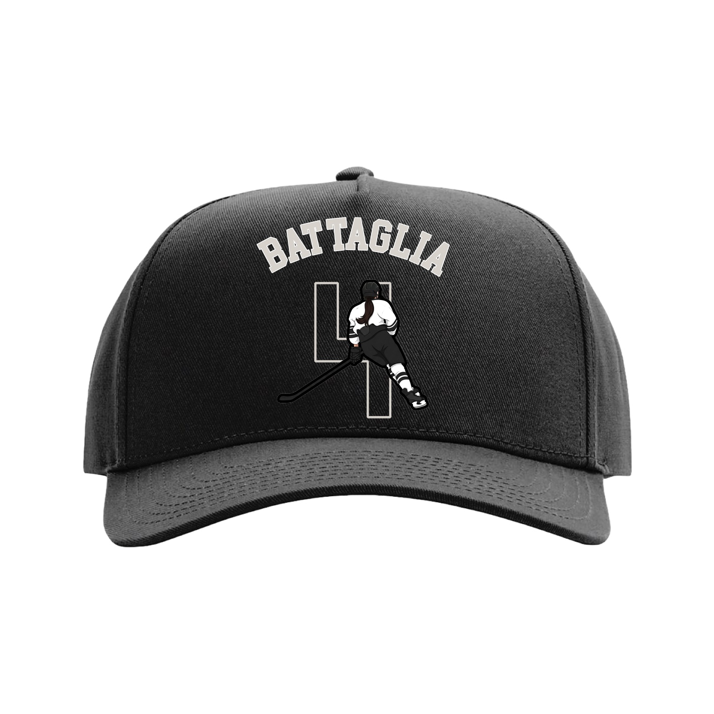 Full Fabric Five-Panel Champ Cap — Shirsey Arch in Black