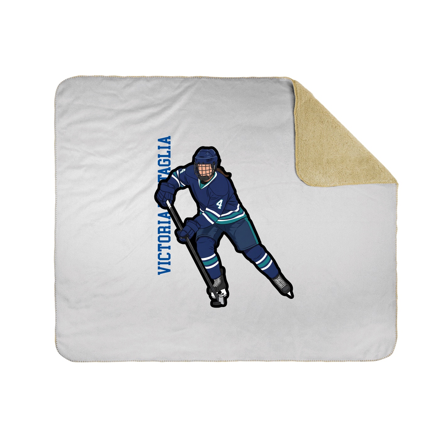 Throw Blanket — Name Vertical in White