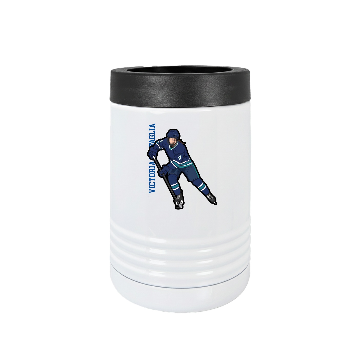 Beverage Holder — Name Vertical in White