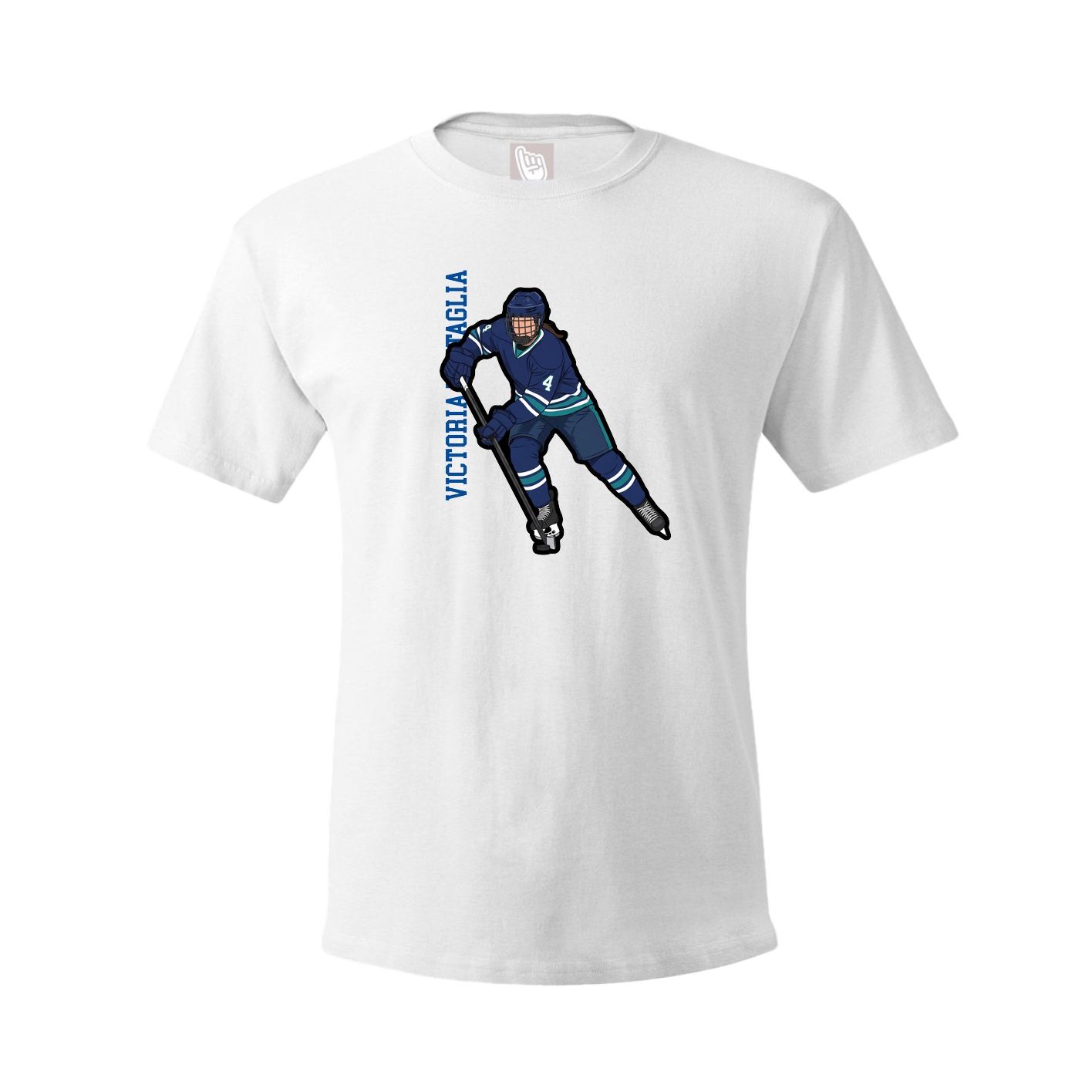 Youth Tee — Name Vertical in White