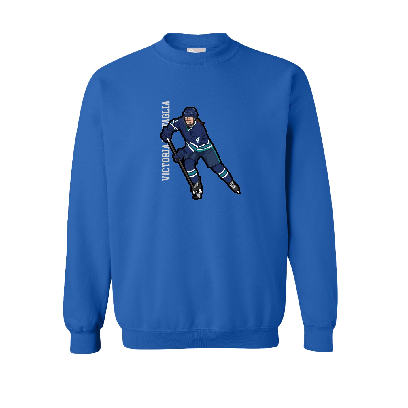 Fleece Crew — Name Vertical in Royal
