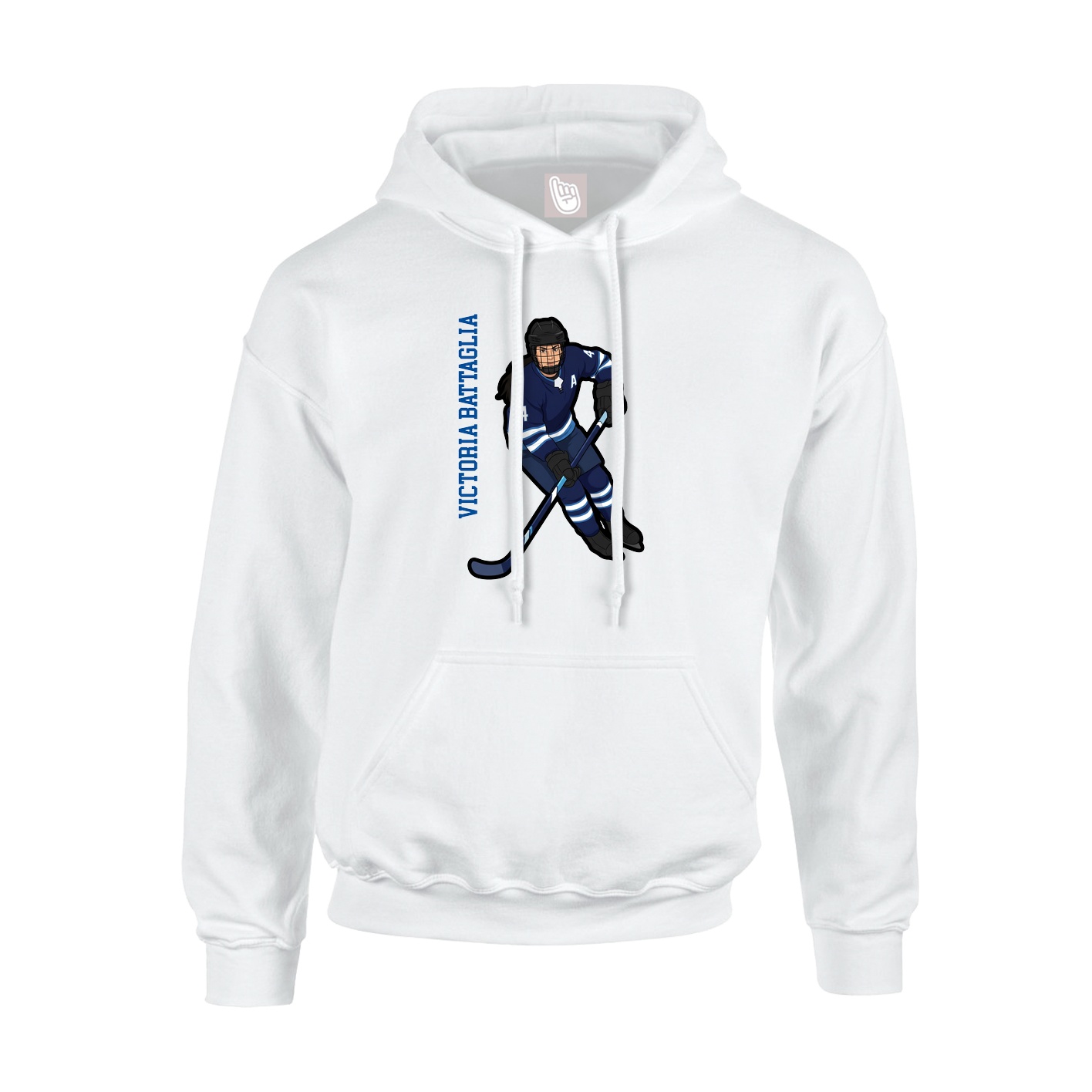 Youth Hoodie — Name Vertical in White