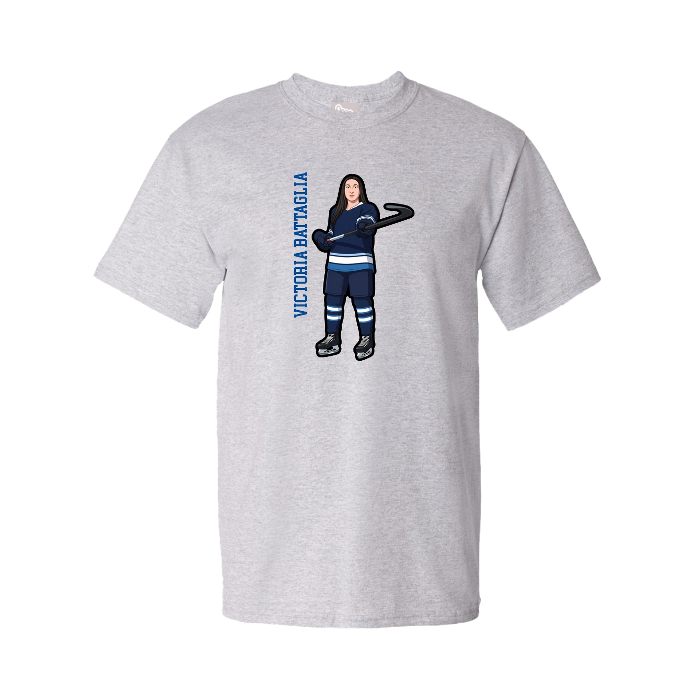 Youth Tee — Name Vertical in Grey